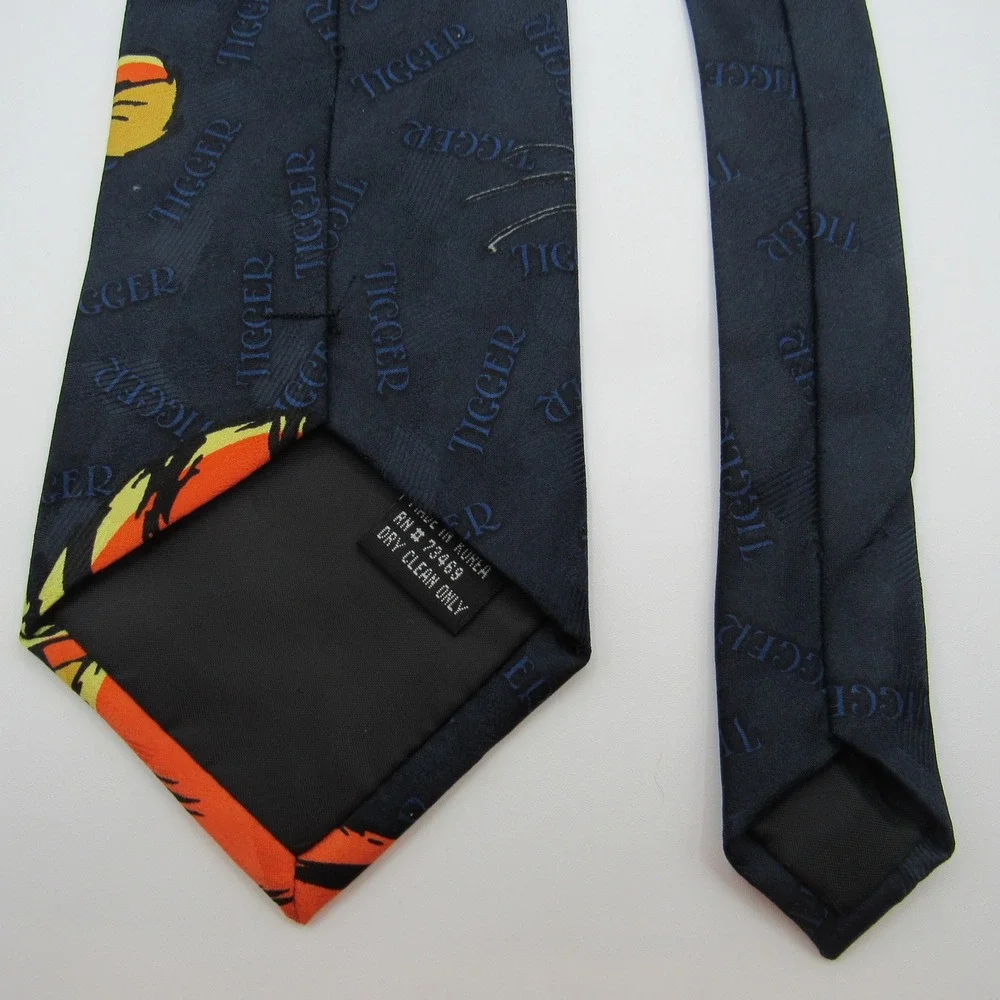 Disney Tigger Necktie Mens OS Navy Blue Excellent Winnie the Pooh Character Tie